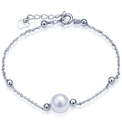 Immagine di Infinite U Braccialetto con ciondoli da donna S925 in argento sterling ciondolo 8 mm, catena estensibile, regolabile, alla moda e squisito