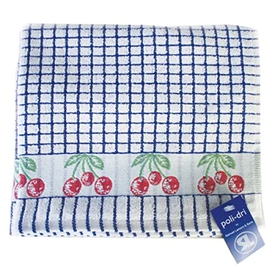 Immagine di Samuel Lamont &amp; Sons Poli dri Strofinaccio jacquard con ciliegie nere 100% cotone spugna asciugamano I ultra assorbente e super morbido lavabile in lavatrice 50 x 70 cm