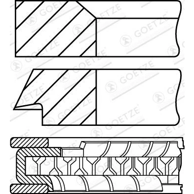 Immagine di Kit fasce elastiche GOETZE ENGINE 08 334400 10