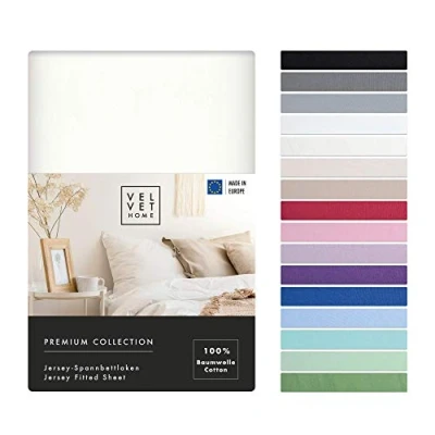 Immagine di VelvetHome Premium Lenzuolo con Angoli Una Piazza e Mezza 120x200 cm Lenzuola 1 in 100% cotone elastico di prima qualità sotto 120 x 200 Nero