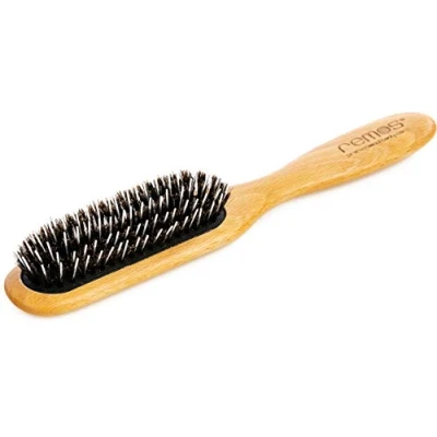 Immagine di REMOS Spazzola per capelli in legno di faggio con setola cinghiale al 100% e perno lo styling stretto