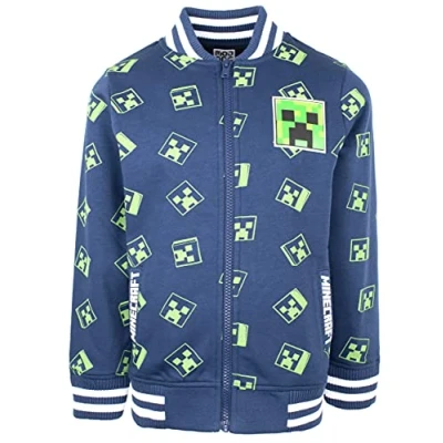 Immagine di Minecraft bambini Felpa con cappuccio zip Up Giacca/Felpa da baseball 11/12 anni