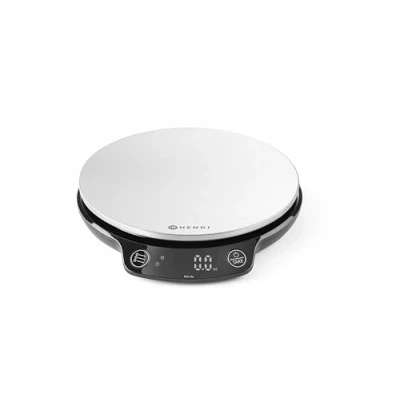 Immagine di HENDI Bilancia da cucina digitale, display LED alta precisione, max. 3 kg, batterie AAA 1,5 V incluse, 165x180x(h)31 mm, ABS, acciao inox