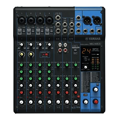 Immagine di Yamaha MG10XU Mixer Audio Console di Mixaggio Compatta con 10 Canali d&#039;Ingresso e Preamplificatori Microfonici D PRE