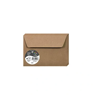 Immagine di Clairefontaine 29006C Pacco da 20 Buste autoadesive Formato C6 (11,4x16,2cm) 120g/m² Colore Kraft Inviti Eventi e Corrispondenza Gamma Pollen Carta Premium Liscia