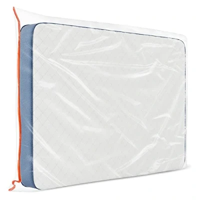 Immagine di Custodia Materasso Matrimoniale in Plastica Sacco 180x200 cm (Spessore 30 cm) Proteggi Celofan per Coperture Perfetto Conservazione, Trasloco Con una Pratica Cerniera