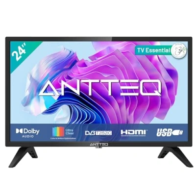 Immagine di Antteq AB24F1D Televisore 24&#039;&#039; (TV 60 cm), Dolby Audio, LED, Triplo sintonizzatore DVB C / T2 S2, HDMI, lettore multimediale tramite USB, VGA per collegamento al PC, modalità Hotel