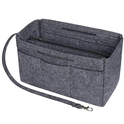 Immagine di Soyizom Felt Handbag Organizer Insert, borsa in Insert Liner, Tote bag Organizzatore inserto Fit Speedy 25 40, Neverfull (Grigio scuro, X Large)