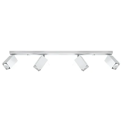 Immagine di SOLLUX lighting Merida 4L Plafond Lampada Da Soffitto Minimalista Per Interni Paralume Mobile Lampadina GU10 Sostituibile 4 x 40 W 12 LED Acciaio Verniciato A Polvere Bianco 80 6 16 cm