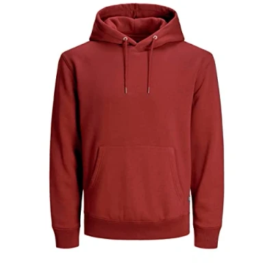Immagine di JACK &amp; JONES felpa da uomo Soft Sweat Hood con cappuccio, comoda uomo, Rosso (Red Dahlia/Reg), M