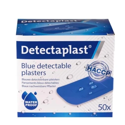 Immagine di cerotti detectabili color blu Detectaplast Universal, impermeabili e resistenti allo sporco, alimentari, cucina, catering ristorazione, 50 x 72 mm, pezzi