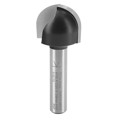 Immagine di ENT 12296 Fresa per cave, Gambo (S) 8 mm, Raggio (R) 10 Diametro (D) 20 NL 16 SL 32 metallo duro, lavorazione del legno, Router