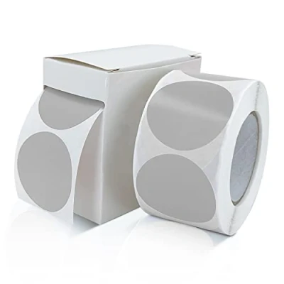 Immagine di Adesivi Rotondi 38 Mm Grigio Rotolo Autoadesivo Piccoli Punti Etichette Codifica Colori Cerchi Rimovibili Resistenti Alle Intemperie Con Scatola Dispenser 500 Pezzi