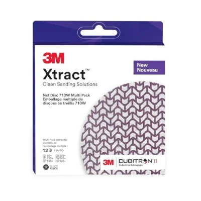 Immagine di 3M Xtract Cubitron II Net Disc 710W, 6&quot; x NH, 80+, 120+, 180+, 220+, 240+, 320+, confezione multipla, 12 per interno, 20 custodia