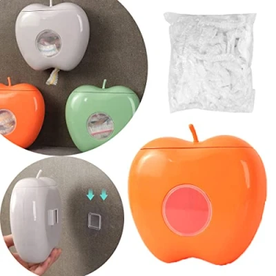 Immagine di dispenser in plastica, custodia plastica usa e getta, scatola portaoggetti mela, a parete, pellicola trasparente (arancione)