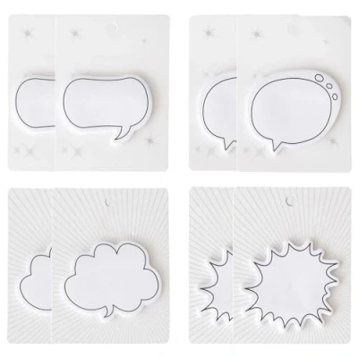 Immagine di MAXQUU 240 note adesive con bolle, set di adesive, simpatiche a bolle in diverse forme conversazione, adatte per ufficio, riunioni, foglietti (4 stili)