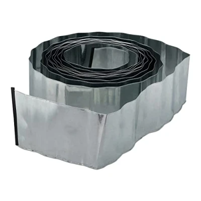 Immagine di Relaxdays Recinto per Prato 10m, Recinzione in Metallo Zincato, Flessibile, Bordura Aiuole, H:16 cm, Argento