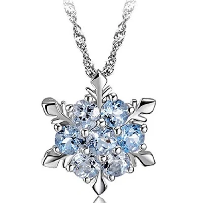 Immagine di 1 collana elegante a forma di fiocco neve scintillante diamante clavicola catena ciondolo collo per donne ragazze signore argento