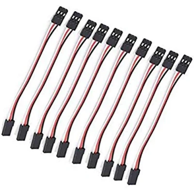Immagine di POFET 10 Cavi di prolunga servo 100 cm 3 Pin JR Maschio e Testa Femmina Futaba per Aereo RC