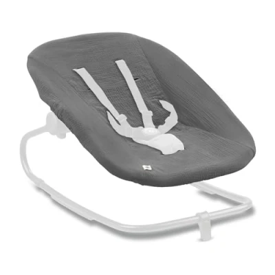 Immagine di hauck Copertura Protettiva Per Sdraietta Neonati Highchair Bouncer (Eco), Non Compatibile Con Altri Modelli Fodera in Cotone Elastico e Aperture Cintura 5 Punti, Lavabile a 60 Grigio