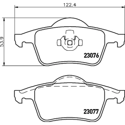 Immagine di HELLA 8DB 355 008 871 Kit pastiglie freno Non predisposto per contatto segnalazione usura VOLVO: V70 2, S60 I, XC70 I Cross Country