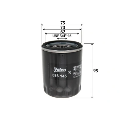 Immagine di VALEO 586145 Filtro olio UNF 3/4&quot; 16 ad avvitamento MAZDA: CX 3, 2 Hatchback, 3 Hatchback
