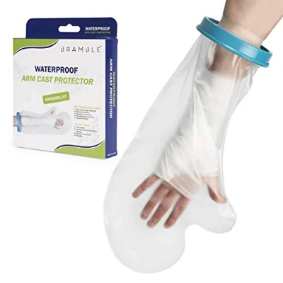 Immagine di Protezione in Gesso Impermeabile, Coprigesso (Braccio) Trasparente, Silicone di qualità Premium Riutilizzabile, Flessibile &amp; Confortevole Ideale da Utilizzare Bagno o Doccia.