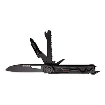 Immagine di Gerber Coltello Tascabile con 8 Funzioni, Multiutensile Lama Liscia, Cacciavite Punta Intercambiabile, Armbar Trade, Nero/Arancione, Acciaio Inox/Alluminio, 1064408