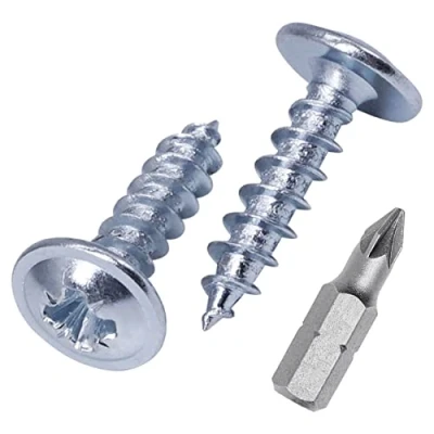 Immagine di Confezione da 150 viti in acciaio zincato, 4.0 x 16 mm, per legno, metallo, a testa tonda e larga modificata, autofilettanti (150, mm)