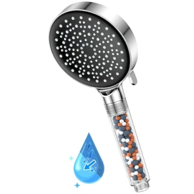 Immagine di soffione doccia Risparmio Idrico, YEAUPE con filtro, a pioggia 6 tipi di getto: ad alta pressione (soffione senza tubo), 9.5L/min
