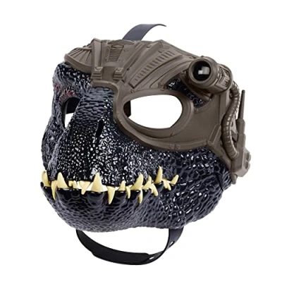 Immagine di Mattel Jurassic World Maschera da Indoraptor Insegui e Ruggisci, con attrezzatura di tracciamento, luci suoni, per gioco ruolo in costume, giocattolo bambini, 4+ anni, HPH28