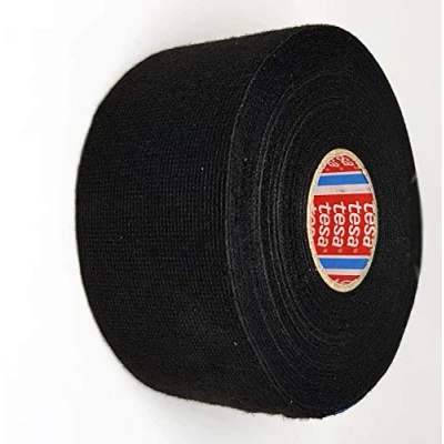 Immagine di Tesa 51608 00025 00 Nastro isolante in tessuto non per cavi, cotone, 50 mm x 25 m, colore: Nero