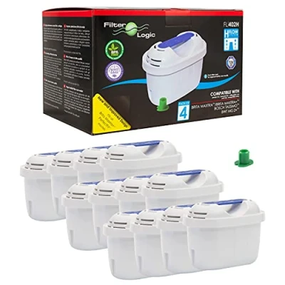 Immagine di Filterlogic FL402H Pacco da 12 Cartuccia filtrante compatibile con Brita Maxtra+ Filtro Acqua per Caraffa Fill&amp;Enjoy Marella XL Style Flow Elemaris
