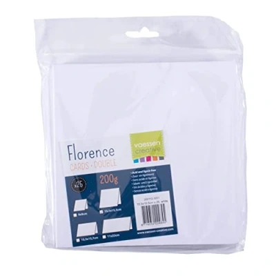 Immagine di Biglietti Florence per Progetti Creativi Bianco Robusti 200 gsm Piegati 15,5 x cm Papercraft Ideali come d&#039;auguri, Inviti Scatola di Stoccaggio Inclusa