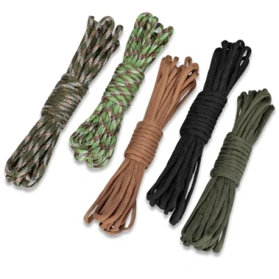 Immagine di Cozary 5 Colorix6m/19ft Paracord, Corda Nylon Set, Paracord 4mm, Resistente con 7 Fili in 100%, Ideale per Camping, Escursioni e Bracciali, 250kg, 98ft Totali