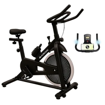Immagine di Mobiclinic® Fitness, Cyclette da casa, Vari livelli di resistenza, Teide, Completamente regolabile, Display LCD, Cardiofrequenzimetro, Volano 6 kg, Portabottiglie, Portacellulare