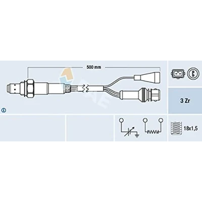 Immagine di FAE 77105 Sonda lambda riscaldato AUDI: 80 B4 Sedan, 100 C4 Avant, A8 D2, FIAT: Coupe, LANCIA: Dedra Sedan