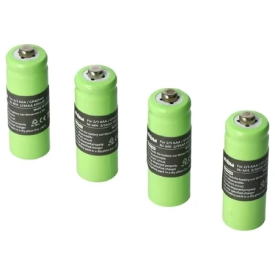 Immagine di 4 x Batterie Ni MH 400mAh (1.2V) compatibile con Telefono Fisso Hagenuk Classico, iDect X1, X1i, X11 sostituisce 2/3 AAA, GP40AAA, GP40AAAM, GP40AAAMC.