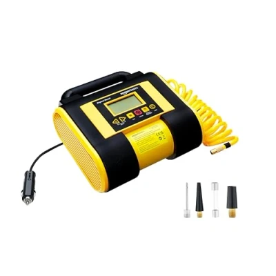 Immagine di Amazon Basics Compressore portatile con manometro digitale, 12 V CC, 150 PSI, colore nero