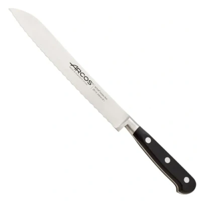 Immagine di Arcos Serie Lyon Coltello Pane Acciaio Inossidabile Forgiato NITRUM di 200 mm Manico Polioxymetilene (POM) Colore Nero