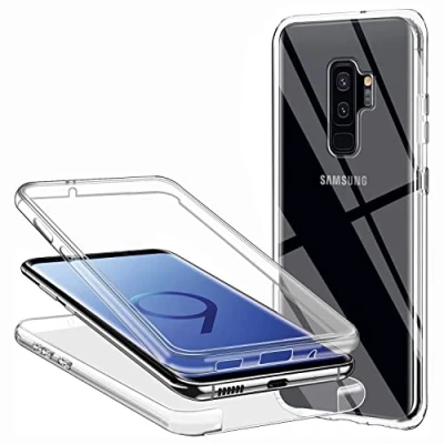 Immagine di ZYIMOU Cover per Samsung Galaxy S9 Plus, 360 Gradi Protezione Progettata Trasparente Ultra Sottile in Silicone Indietro Custodia Cellulare Bumper Premium Resistente Case