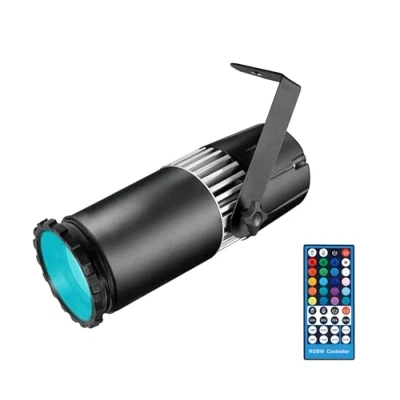 Immagine di Luce LED Pinspot SENLAN 15 W RGBW 4 in 1 SMD 5050 con telecomando IR (messa a fuoco manuale), RS 33
