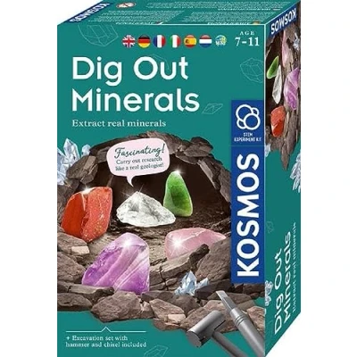 Immagine di Kosmos 617202 Set di scavi minerali, con martello e scalpello, 5 affascinanti pietre preziose per bambini dai 7 anni in su, multilingue