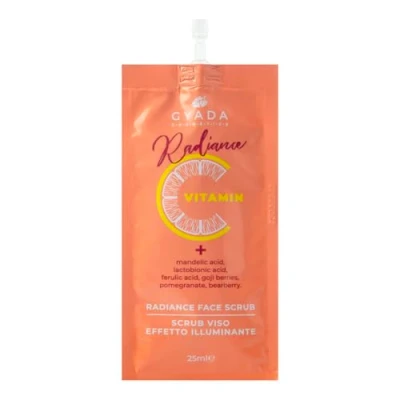 Immagine di GYADA COSMETICS, Radiance Face Scrub, Scrub Viso Illuminante, Rende la Pelle Morbida e Levigata, Antiossidante, Contrasta i Segni dell&#039;Età d&#039;Espressione, a Base di Vitamina C, 25 ml