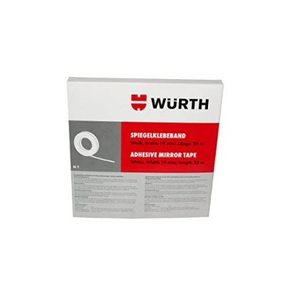 Immagine di Tape specchio Würth bianco larghezza 19 mm e lunghezza 25 m nastro biadesivo con portante di polietilene acrilato