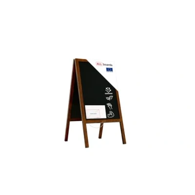 Immagine di ALLboards Lavagna per gesso con cavalletto 118x61 cm RESISTENTE ALL’ACQUA, Struttura in Legno, Scrivibile Gessetti e Pennarelli a Gesso, Bar Ristoranti Locali