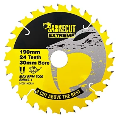 Immagine di SabreCut SCCSF190CR24 1 Lama per sega circolare con foro Dewalt Makita Milwaukee e molti altri, 190 mm 24T x 30