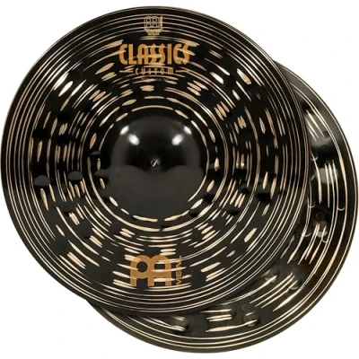 Immagine di Meinl Cymbals Classics Custom Dark Piatto Hihat / Charleston 15 pollici (38,10cm) per Batteria Coppia Bronzo B12, Finitura Scura, Prodotto in Germania (CC15DAH)