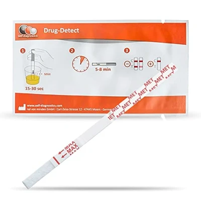 Immagine di self diagnostics Test antidroga urine Metanfetamina (MET) Crystal Meth Crank Cut Off: 1000 ng/ml 10 strisce reattive Rilevamento della droga ad immersione rapido su urina in 5 minuti