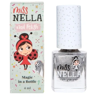 Immagine di Miss Nella Shooting Star Smalto per unghie in argento con glitter bambini, formula peel off, a base d&#039;acqua e inodore